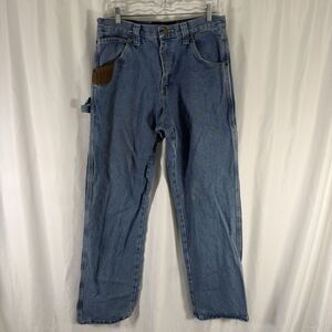 Wrangler Riggs Workwear Denim Jeans Men's 32x32 Medium Wash Straight Leg